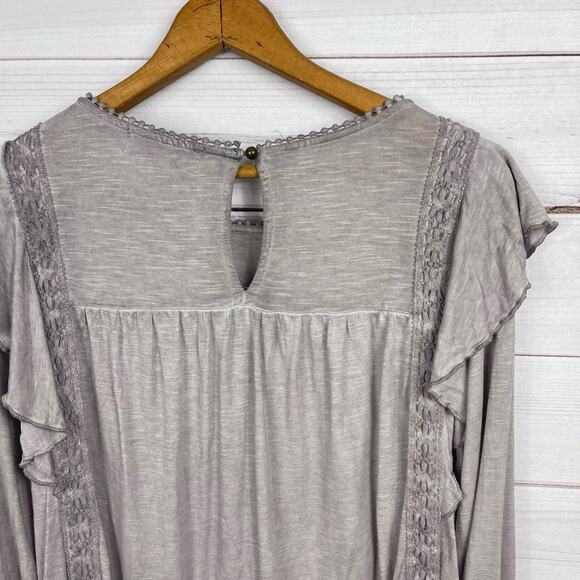 Knox‎ Rose Crochet Trim Long Sleeve Peasant Top Size Small - Picture 5 of 7